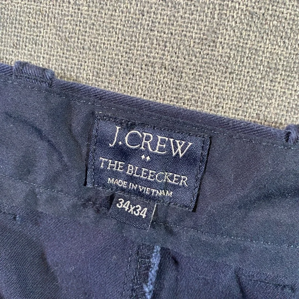 J. Crew The Bleecker Mens Chino Pants 34x34 Navy Blue Cotton Blend Casual‎